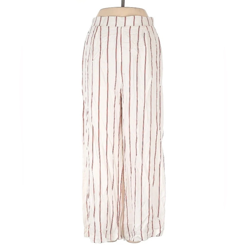 Charlie Holiday Cream and Red Striped Wide Leg Pants